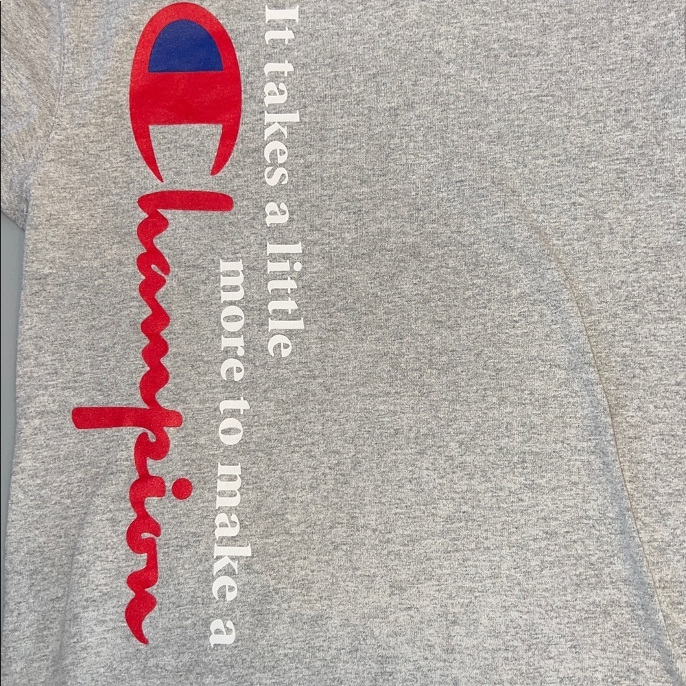 Vintage 90s Champion Crewneck T Shirt L Grey Short Sleeves Heavy Weight Cotton S